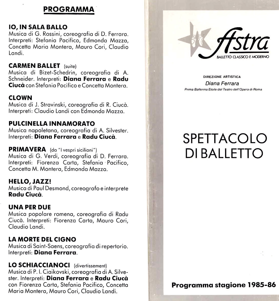 Spettacoli compagnia Astra Roma Ballet